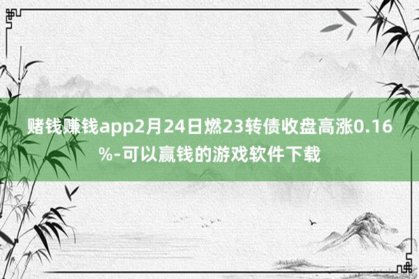 赌钱赚钱app2月24日燃23转债收盘高涨0.16%-可以赢钱的游戏软件下载